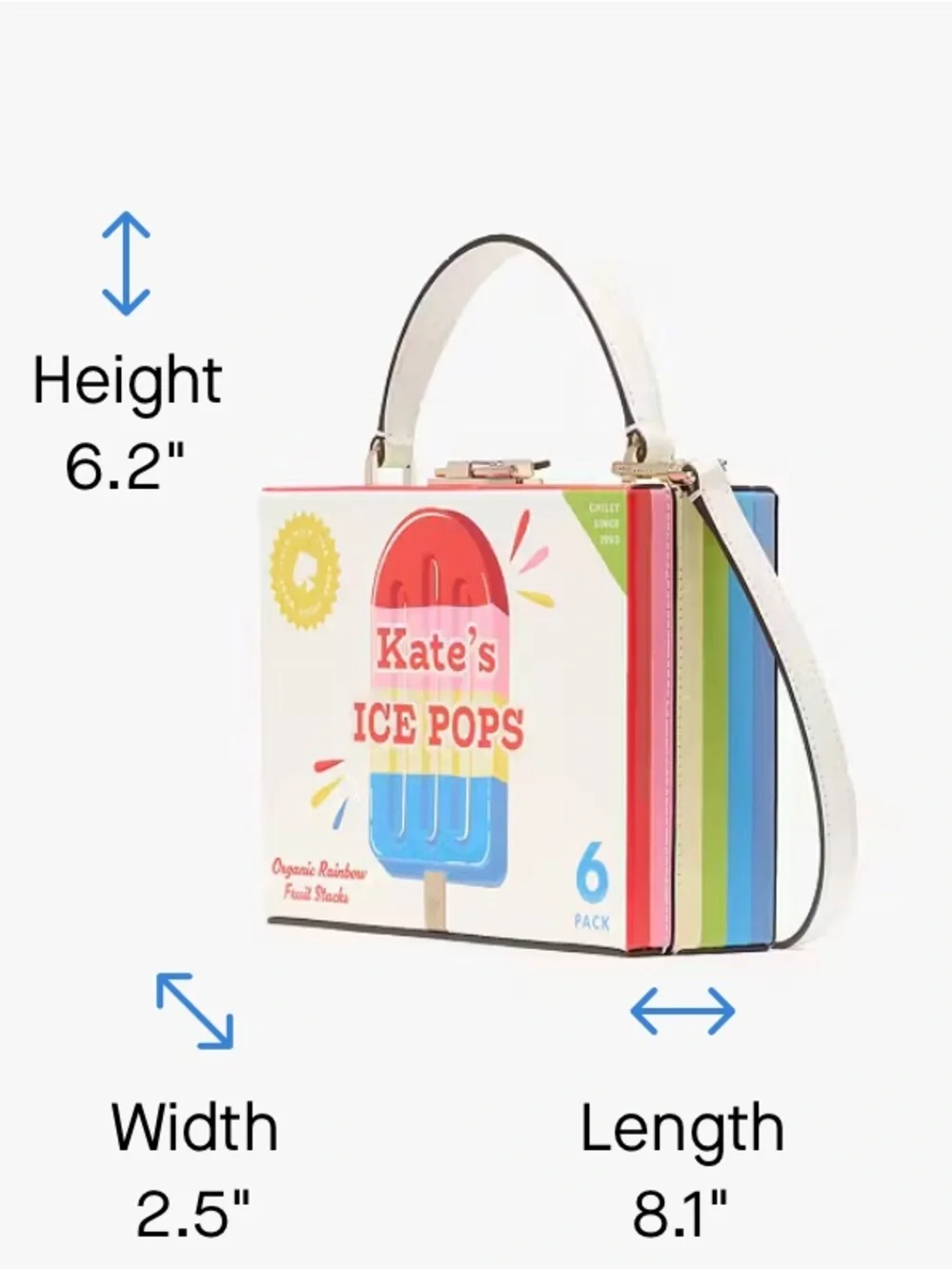 $429 Kate Spade ♠️ Snack Bar Popsicle Crossbody Bag Novelty Box Bag Strap NWT